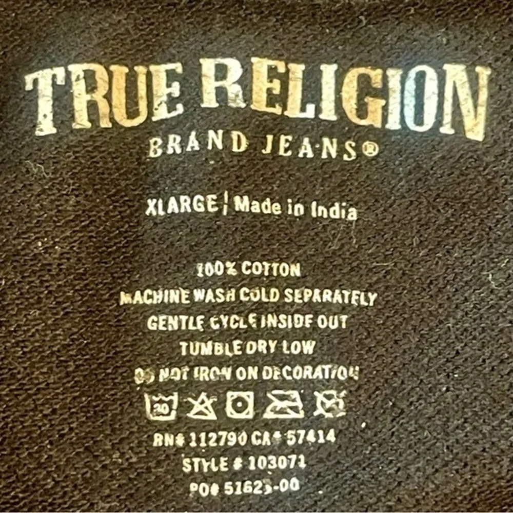 True Religion Polo Shirt Mens XL Black Short Sleeve Classic N81